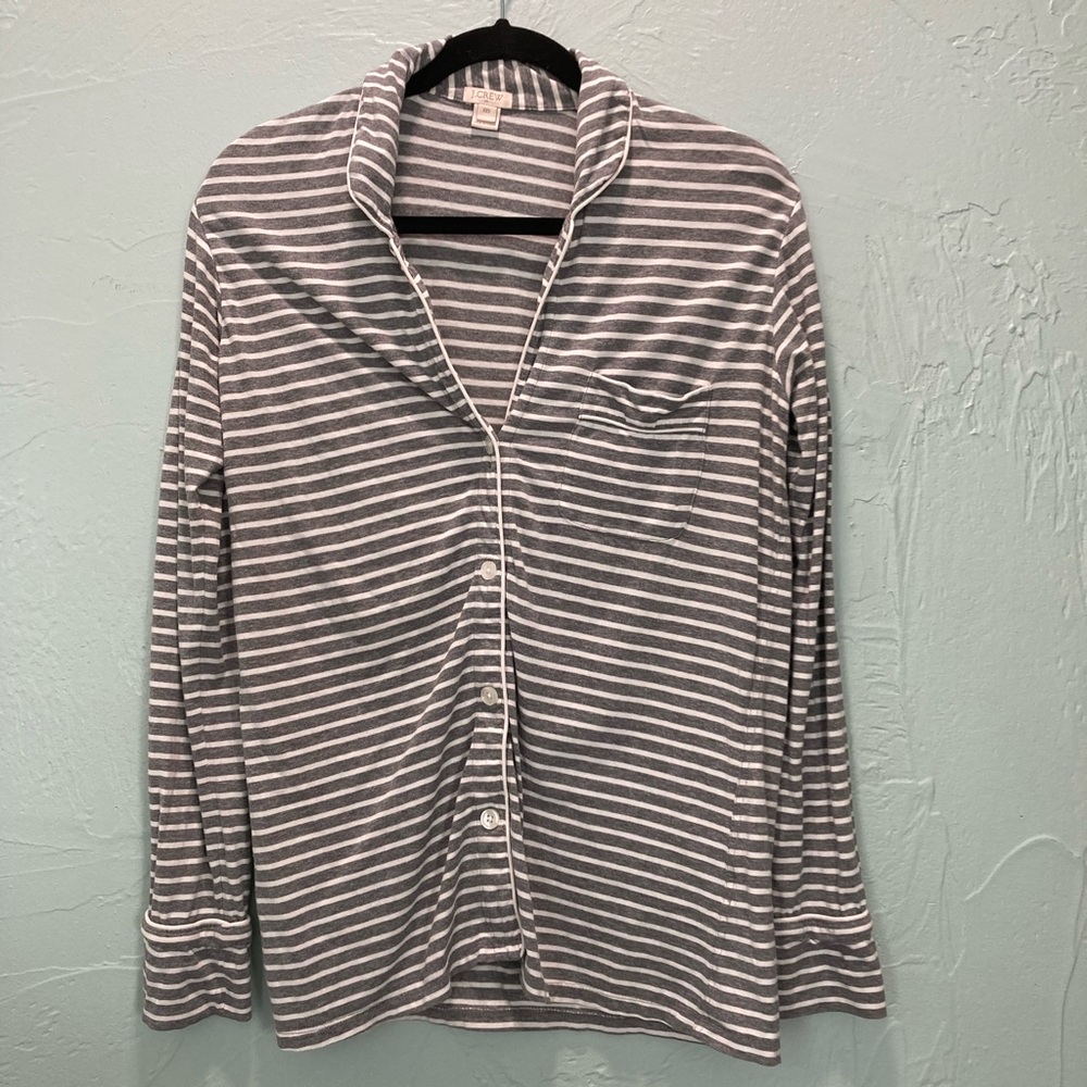 J.Crew
XXS Grey/white striped pj shirt